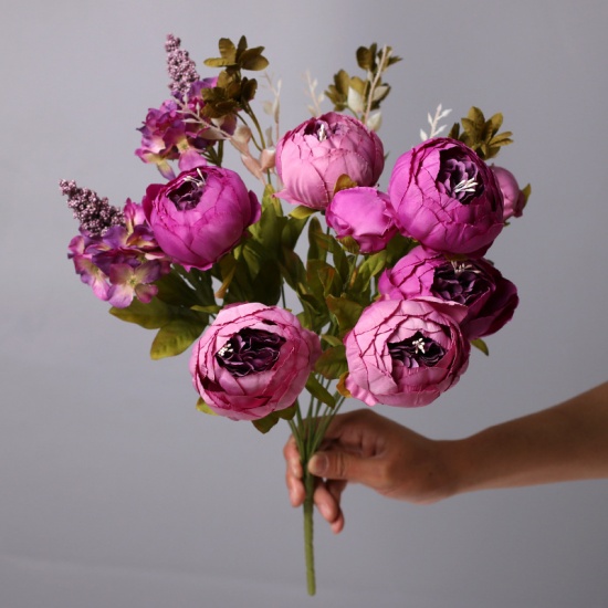 Picture of Rosy Mauve - Simulation Flowers Ranunculus Peony Home Decoration 50cm long, 1 Bunch