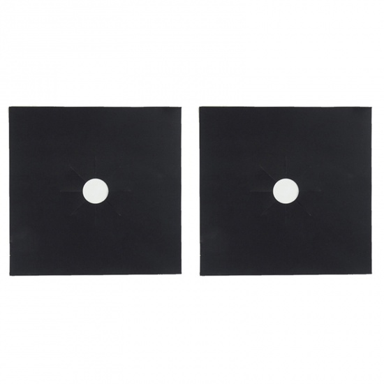 Picture of Black - Glass Fiber Gas Stove Cleaning Protection Pad Anti-Fouling And Oil-Proof 27x27cm, 1 Set（2 PCs/Set）