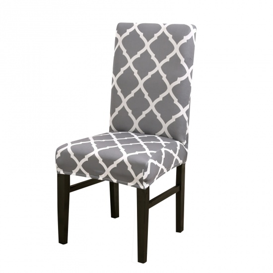 Изображение Gray - 2# Dust-proof Retro Printed Elastic Chair Cover For Four Seasons, 1 Piece