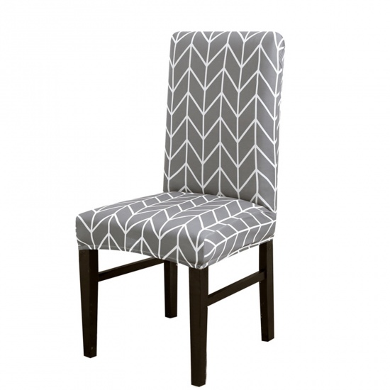 Immagine di Gray - 4# Dust-proof Retro Printed Elastic Chair Cover For Four Seasons, 1 Piece
