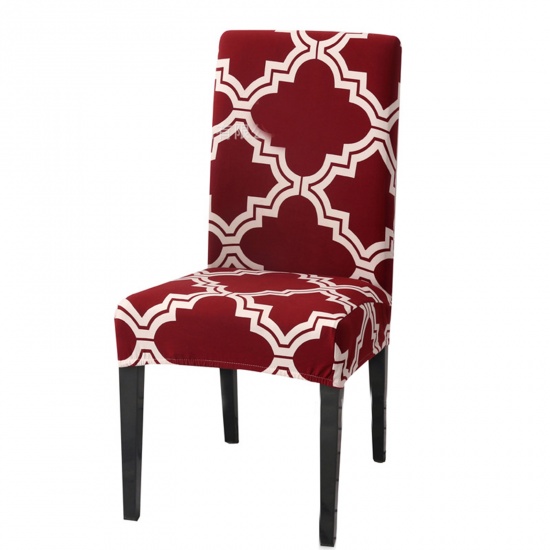 Immagine di Red - 24# Dust-proof Retro Printed Elastic Chair Cover For Four Seasons, 1 Piece