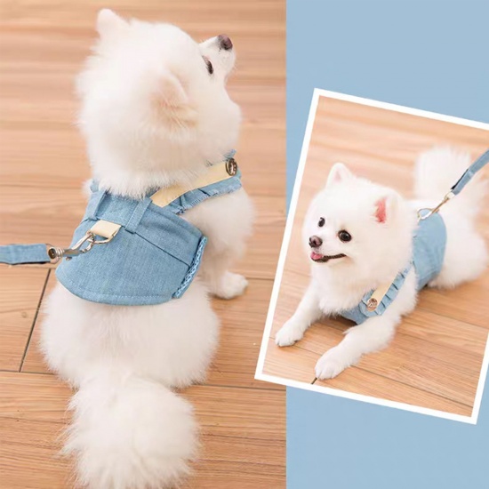 Immagine di Light Blue - Pet Vest Chest Strap Leash Rope Pet Supplies L, 1 Set