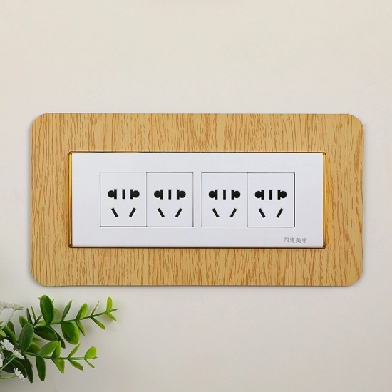 Picture of Pale Yellow - Resin Light Switch Wall Stickers Decals DIY Home Decoration 26.7x14.7cm, 1 Piece