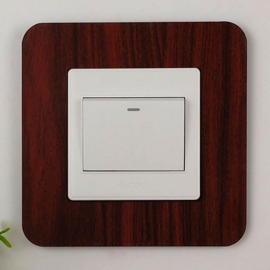 Picture of Brown Red - Resin Light Switch Wall Stickers Decals DIY Home Decoration 14.6x14.6cm, 1 Piece
