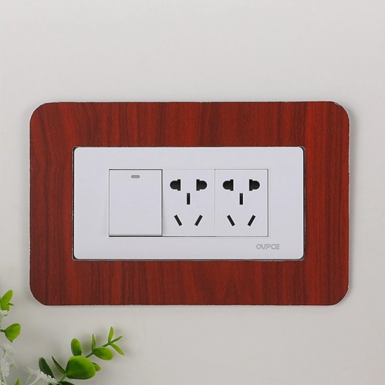 Picture of Brown Red - Resin Light Switch Wall Stickers Decals DIY Home Decoration 22.5x14.5cm, 1 Piece