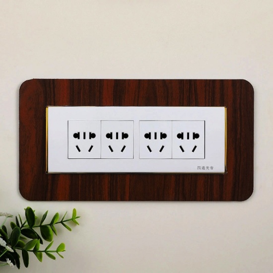 Picture of Brown Red - Resin Light Switch Wall Stickers Decals DIY Home Decoration 26.7x14.7cm, 1 Piece
