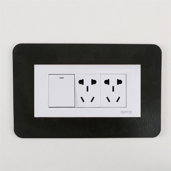 Picture of Black - Resin Light Switch Wall Stickers Decals DIY Home Decoration 22.5x14.5cm, 1 Piece