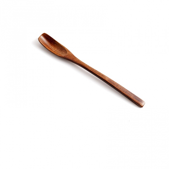 Picture of Natural - 7# Phoebe Nanmu Wooden Long Handle Spoon Cutlery Tableware 20x2cm, 1 Piece