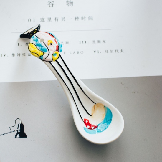Picture of Multicolor - Airship Ceramic Cute Children Spoon Cutlery Tableware 14x4cm, 1 Piece