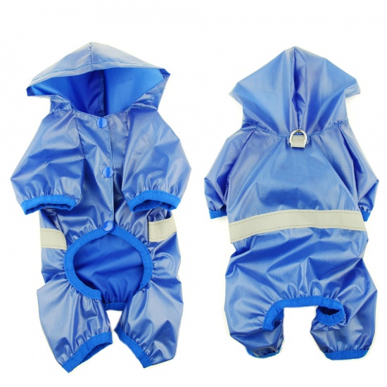 Immagine di Blue - Pet Waterproof Raincoat Reflective Breathable Jumpsuit XL, 1 Piece