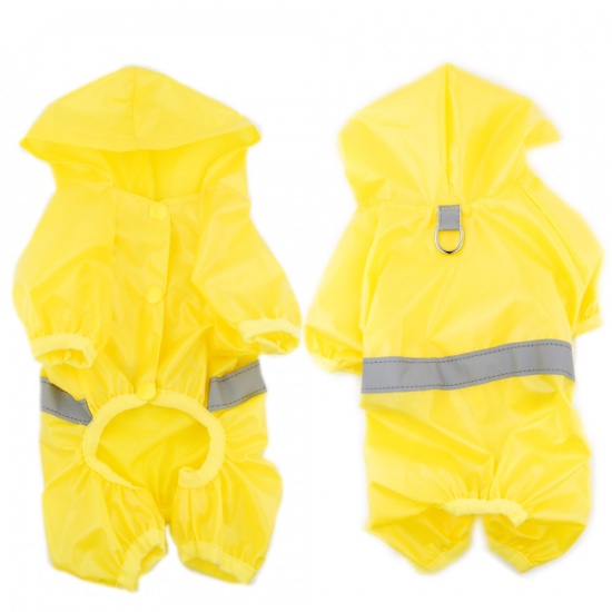 Immagine di Yellow - Pet Waterproof Raincoat Reflective Breathable Jumpsuit S, 1 Piece