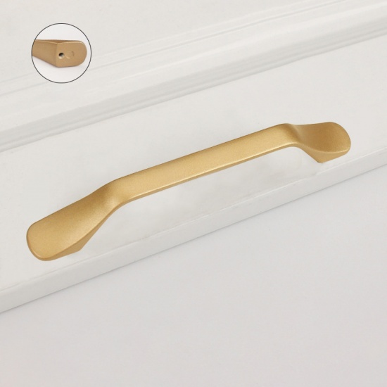 Immagine di Golden - Aluminum Alloy Modern Simple Handles Pulls Knobs For Drawer Cabinet Furniture Hardware 162mm long, 1 Piece