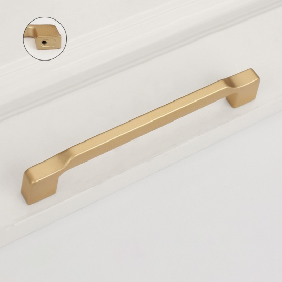 Immagine di Golden - Aluminum Alloy Modern Simple Handles Pulls Knobs For Drawer Cabinet Furniture Hardware 152mm long, 1 Piece