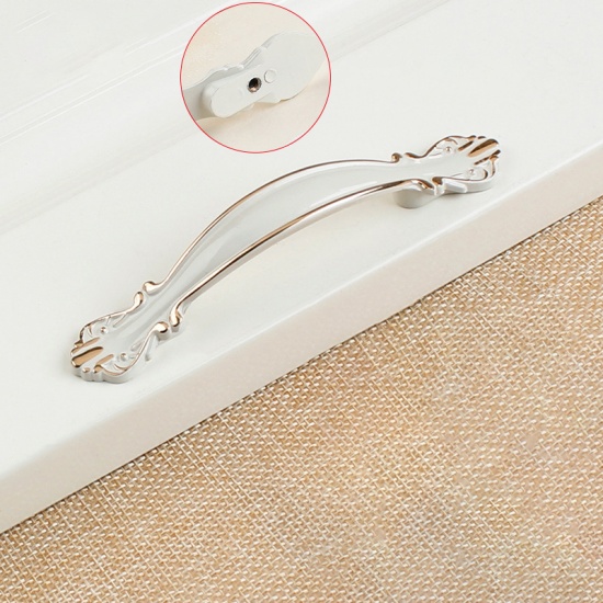 Изображение Ivory - Zinc Based Alloy Enameled Handles Pulls Knobs For Drawer Cabinet Furniture Hardware 112mm long, 1 Piece