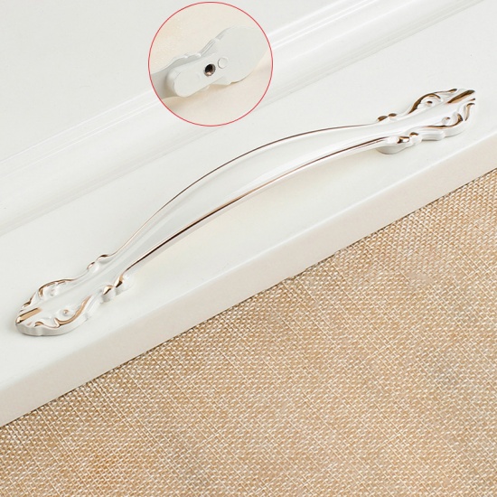 Изображение Ivory - Zinc Based Alloy Enameled Handles Pulls Knobs For Drawer Cabinet Furniture Hardware 183mm long, 1 Piece