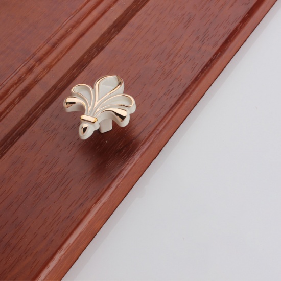 Изображение Ivory - Zinc Based Alloy Enameled Handles Pulls Knobs For Drawer Cabinet Furniture Hardware 41mm long, 1 Piece