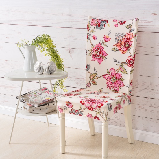 Immagine di Creamy-White - Dust-proof Printed Elastic Chair Cover For Four Seasons, 1 Piece