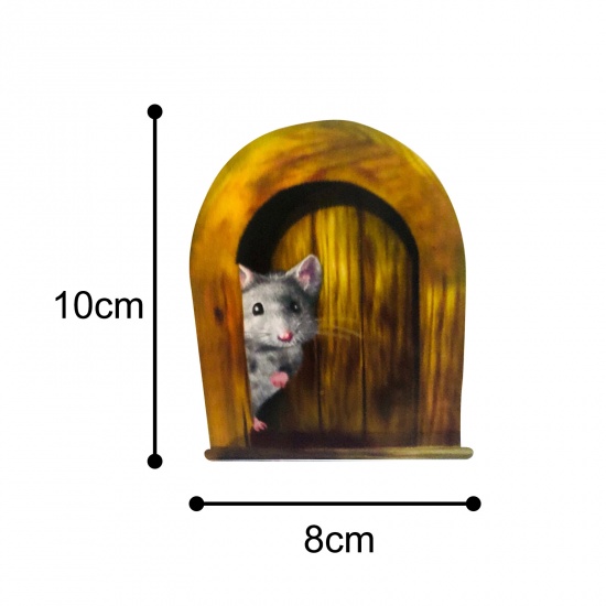 Picture of Multicolor - 5# Rat Mouse Hole PVC Glass Window Film Wall Stickers Home Decoration 10x8cm, 1 Set（5 PCs/Set）