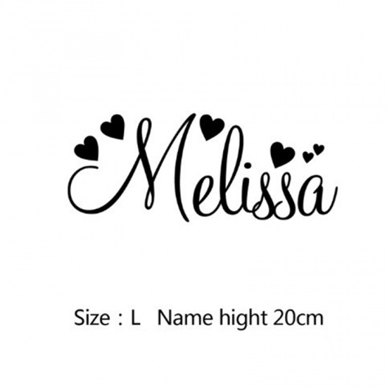 Picture of Black - 8# Girl's Name Message PVC Glass Window Film Wall Stickers Home Decoration 20cm, 1 Piece