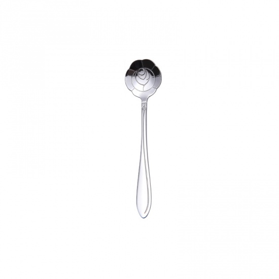 Immagine di Silver Tone - Rose Stainless Steel Coffee Spoon Flatware Cutlery Tableware 12.5cm long, 2 PCs