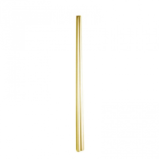 Immagine di Golden - Stainless Steel Anti-Slip Anti-Mildew And Antibacterial Square Chopsticks 23x1.3cm, 1 Pair