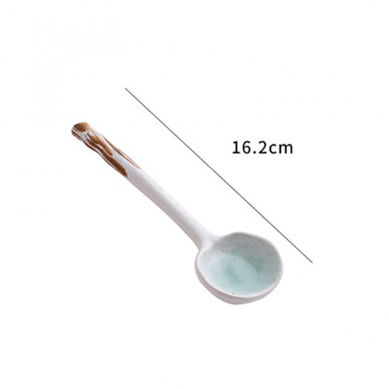 Immagine di Light Green - Japanese Style Ceramic Spoon Tableware 16.2cm long, 1 Piece