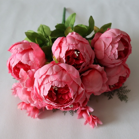 Picture of Pink - Faux Silk Simulation Flowers Ranunculus Peony Home Decoration 50cm long, 1 Bunch