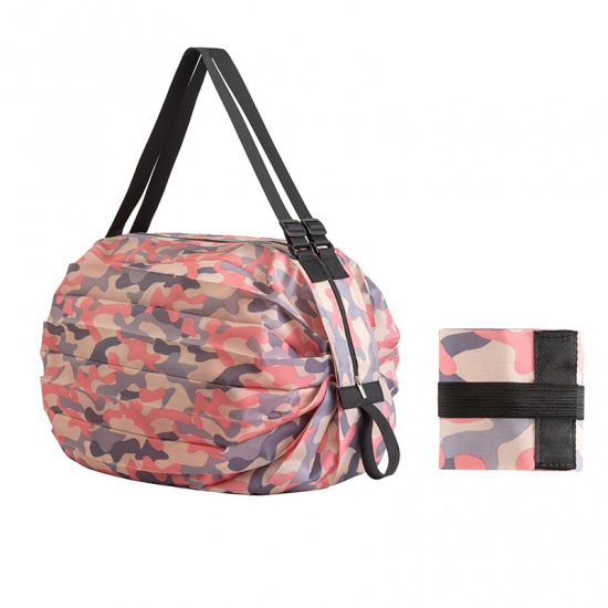 Bild von Rosa - Camouflage Nylon Reise Faltbare Tragbare Einkaufstasche 40x40cm, 1 Stück
