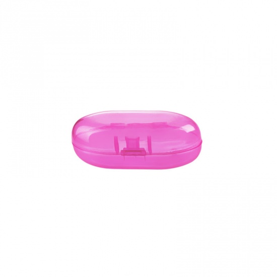 Immagine di Pink - Plastic Storage Box For Pet Fingerbrush Toothbrush 7x4.1x2.8cm, 1 Piece