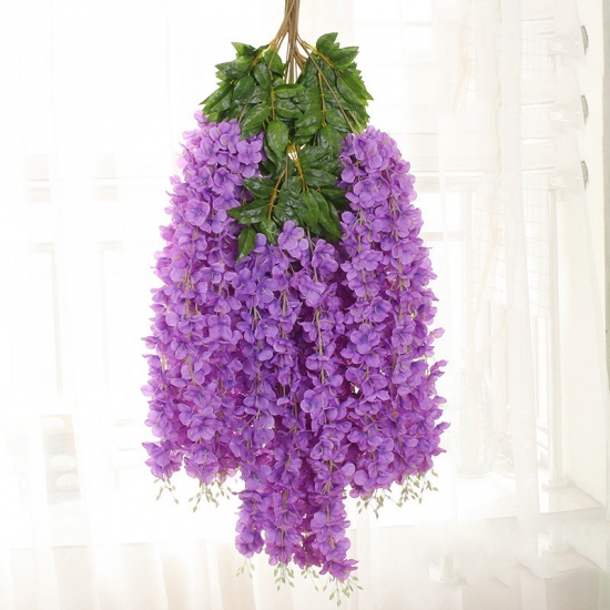 Picture of Mauve - Faux Silk Simulation Flowers Violet Vine Home Decoration 115cm long, 1 Packet