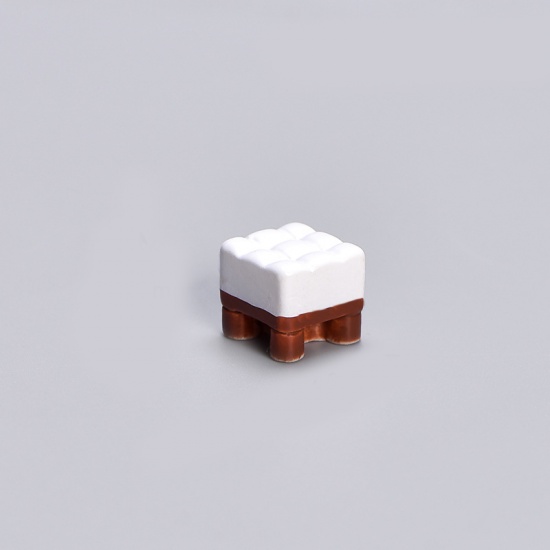 Picture of Brown - 18# Stool Furniture Resin Micro Landscape Miniature Decoration 1.3x1.3cm, 1 Piece