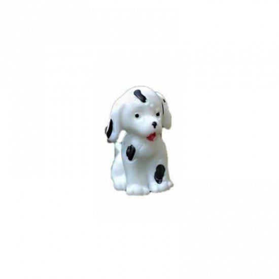 Picture of White - Dalmatian Dog Animal Resin Micro Landscape Miniature Decoration 2.6x2cm, 1 Piece