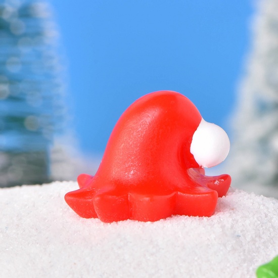 Immagine di Red - 1# Christmas Hat Resin Micro Landscape Miniature Decoration 2.2x1.6cm, 1 Piece