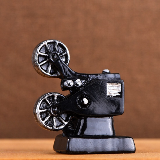 Picture of Black - 7 Projector Retro Resin Micro Landscape Miniature Decoration 3.4cm long, 1 Piece