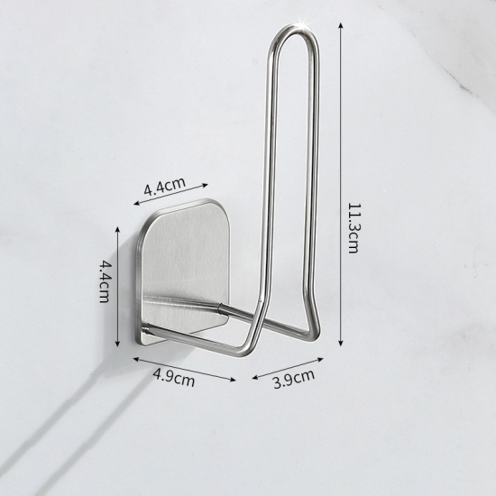 Immagine di Silver Tone - Stainless Steel Multifunctional Storage Draining Rack Shelf Kitchen Accessories 11.3x4.9x4.4cm, 1 Piece