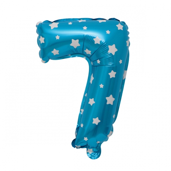 Immagine di Blue - Aluminium Foil Number " 7 " Balloon Birthday Party Decorations 40cm long, 1 Piece