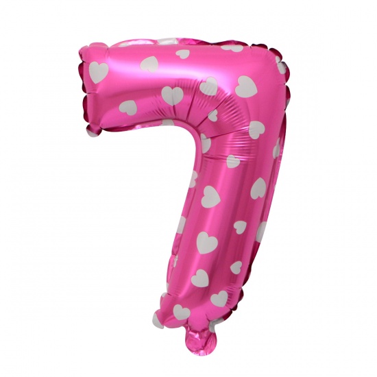 Immagine di Pink - Aluminium Foil Number " 7 " Balloon Birthday Party Decorations 40cm long, 1 Piece