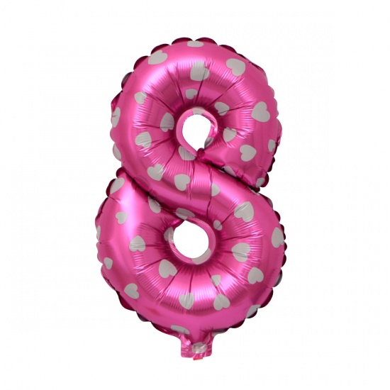 Image de Rose - Numéro de papier d'aluminium " 8 " Décorations de fête d'anniversaire ballon 40 cm de long, 1 pièce