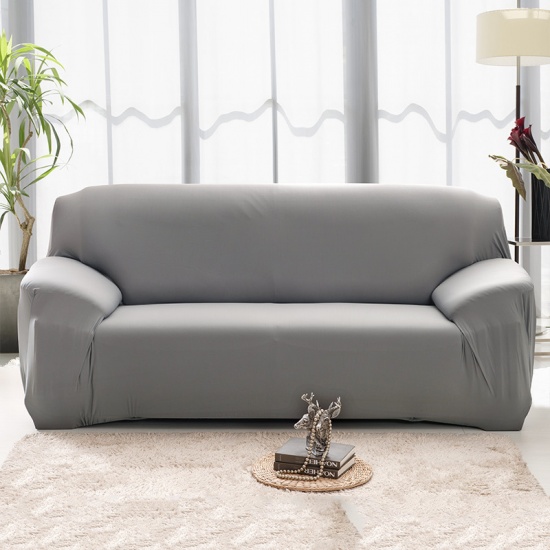 Bild von Grau - Antirutsch Elastischer Viersitzer Sofabezug Heimtextilien 235cm - 300cm, 1 Stück