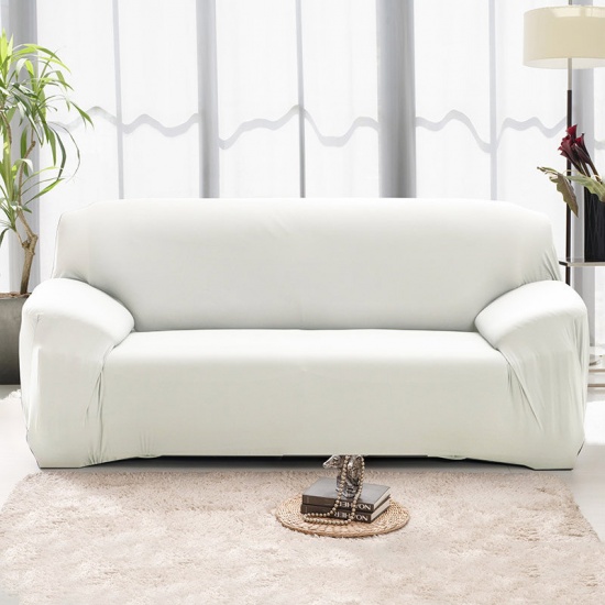 Bild von Weiß - Antirutsch Elastischer Viersitzer Sofabezug Heimtextilien 235cm - 300cm, 1 Stück