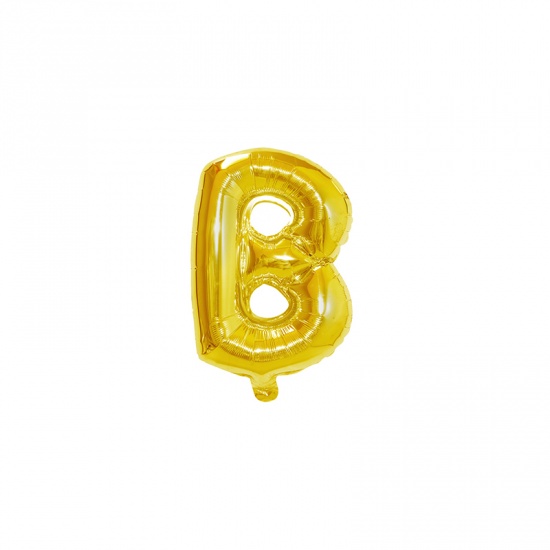 Immagine di Golden - Aluminium Foil Uppercase Letter " B " Alphabet Balloon Party Decorations 81cm long, 1 Piece