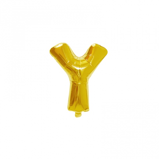 Immagine di Golden - Aluminium Foil Uppercase Letter " Y " Alphabet Balloon Party Decorations 81cm long, 1 Piece