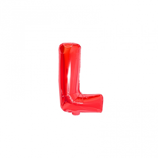 Immagine di Red - Aluminium Foil Uppercase Letter " L " Alphabet Balloon Party Decorations 81cm long, 1 Piece