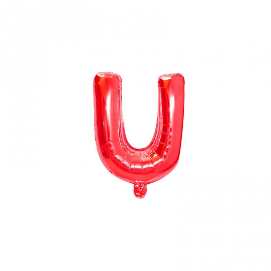 Immagine di Red - Aluminium Foil Uppercase Letter " U " Alphabet Balloon Party Decorations 81cm long, 1 Piece
