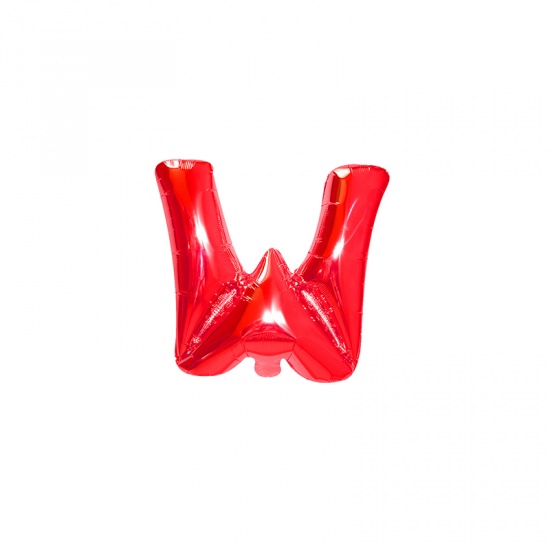 Immagine di Red - Aluminium Foil Uppercase Letter " W " Alphabet Balloon Party Decorations 81cm long, 1 Piece