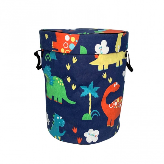 Immagine di Dark Blue - Dinosaur Waterproof Foldable Portable Storage Bag Organizer For Toy Clean-Up Quickly 41x30cm, 1 Piece