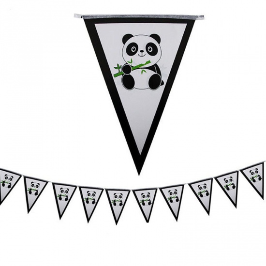 Immagine di Black & White - Panda Theme Paper Banner Disposable Props Birthday Party Decorations 27x19cm, 1 Piece