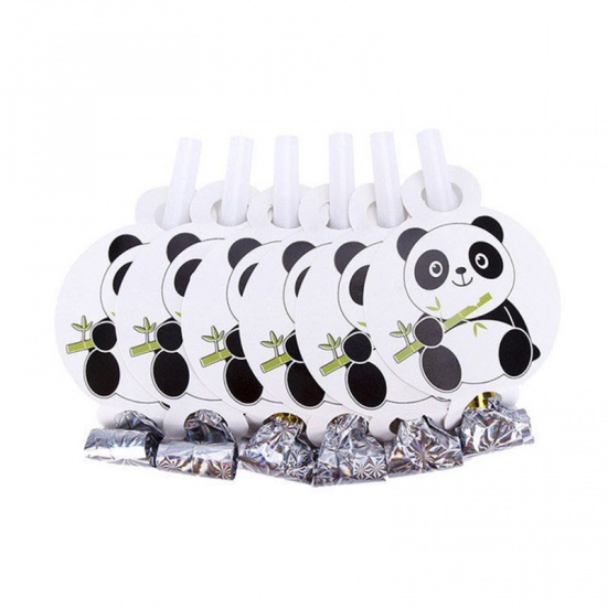 Immagine di Black & White - Panda Theme Paper Blowouts Disposable Props Birthday Party Decorations 13x8cm, 1 Set（6 PCs/Set）