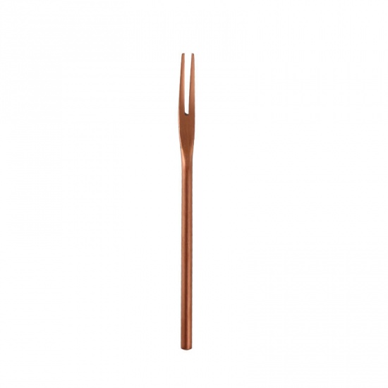 Picture of Rose Gold - 304 Stainless Steel Sanding Short Fruit Fork 13x0.7cm, 1 Piece