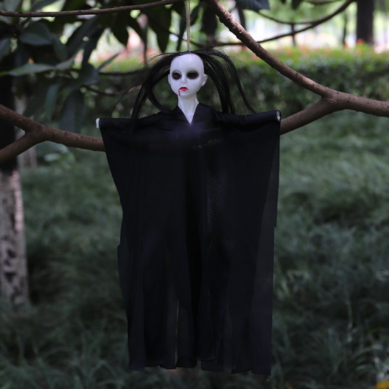 Immagine di Black - 2# Ghost Doll Halloween Hanging Decorations Party Props 52x31cm, 1 Piece